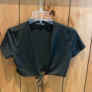 Sweet black polyester like overlay top